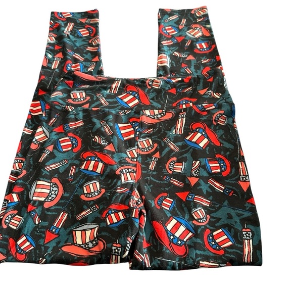 Lularoe womens OS (2-12) Patriotic USA Leggings New no tags - Picture 1 of 5